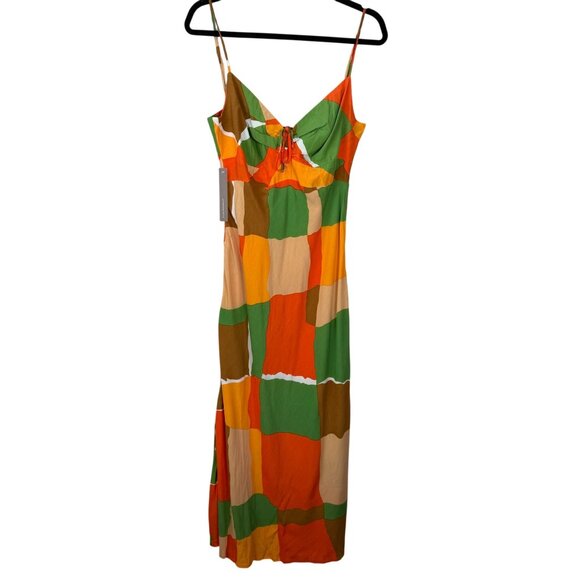 Faithfull The Brand NWT Tempio Midi Dress Costa Smeralda Print Size US 8 - Picture 5 of 10